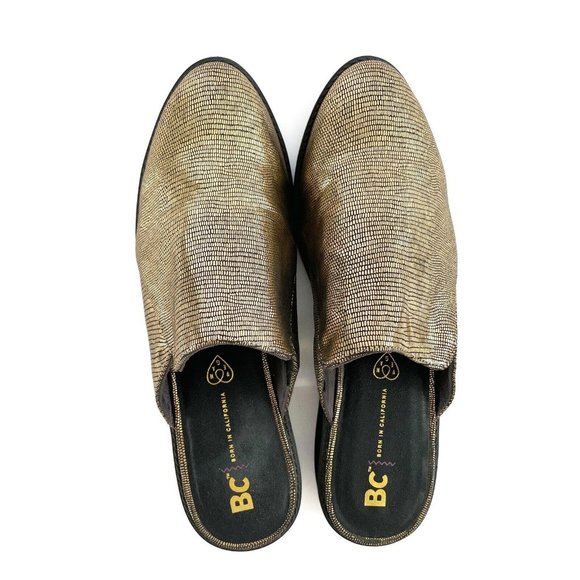 BC Shoes Vegan Mules Slides Women's 9 Slip On Metallic Modern Casual Avant Garde - Picture 7 of 16